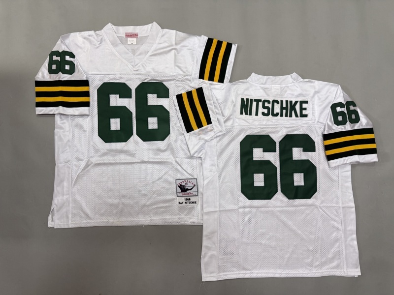 Men 2025 Green Bay Packers #66 Nitschke white Throwback Limited NFL Jersey style 002->green bay packers->NFL Jersey